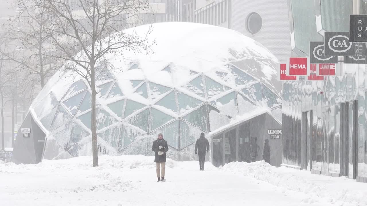 A man walking in the snow